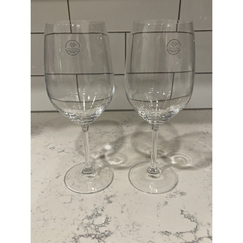LENOX TUSCANY WHITE WINE GLASS 21 OZ SET OF 2 NON-LEAD CRYSTAL 9 1/2 Inches Tall - Picture 7 of 7